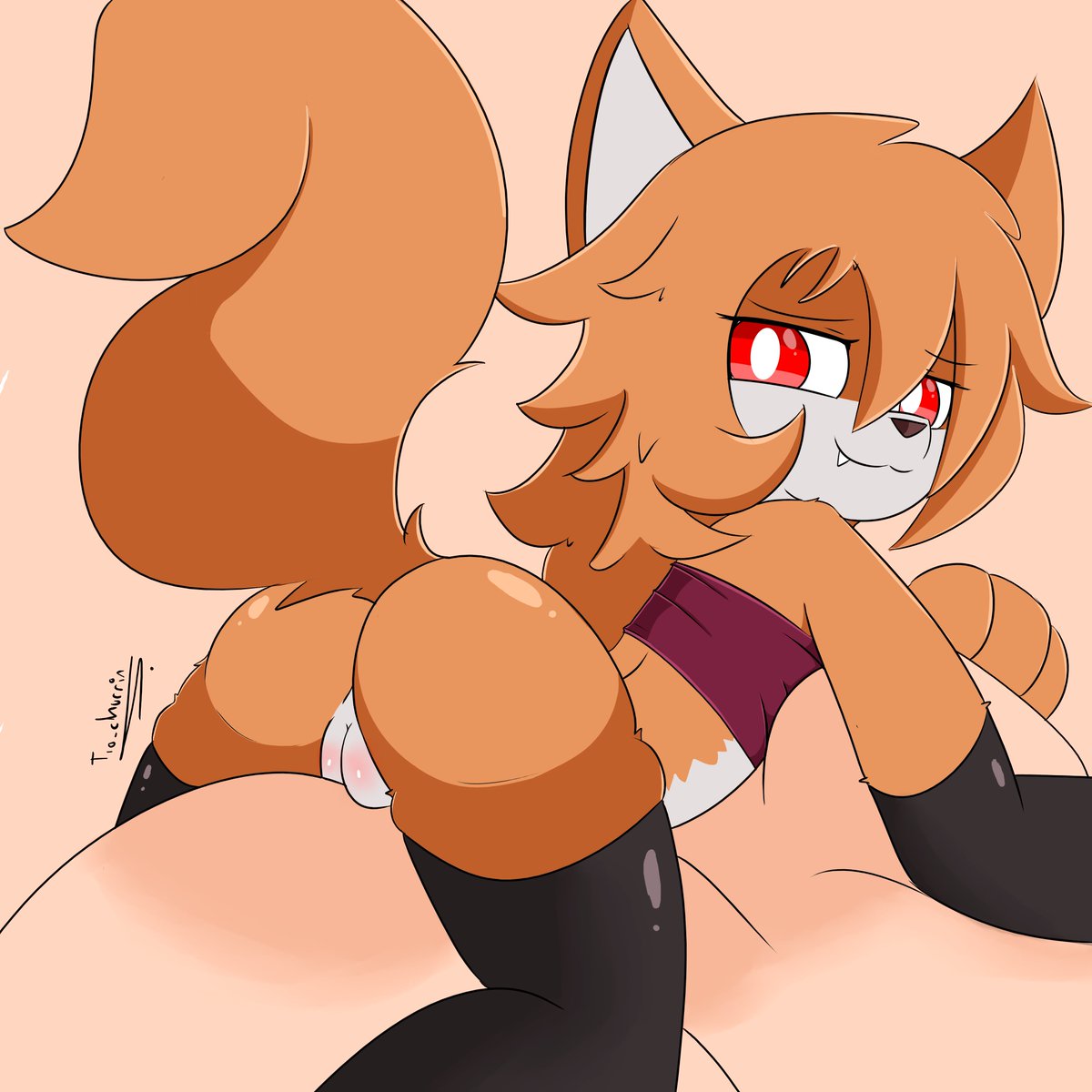 Chusan .-Do you want to relax with me for a while? #furry #kitsune