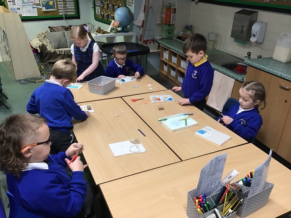 CanonYearOne's tweet photo. This week as part of our art topic ‘Rain &amp; Sunrays’ Y1R have made a collagraph block then used their block to print. We were all very pleased with the results! @CanonSharples @LT_Trust @Cornerstonesedu https://t.co/a8Gk1J4Ur0