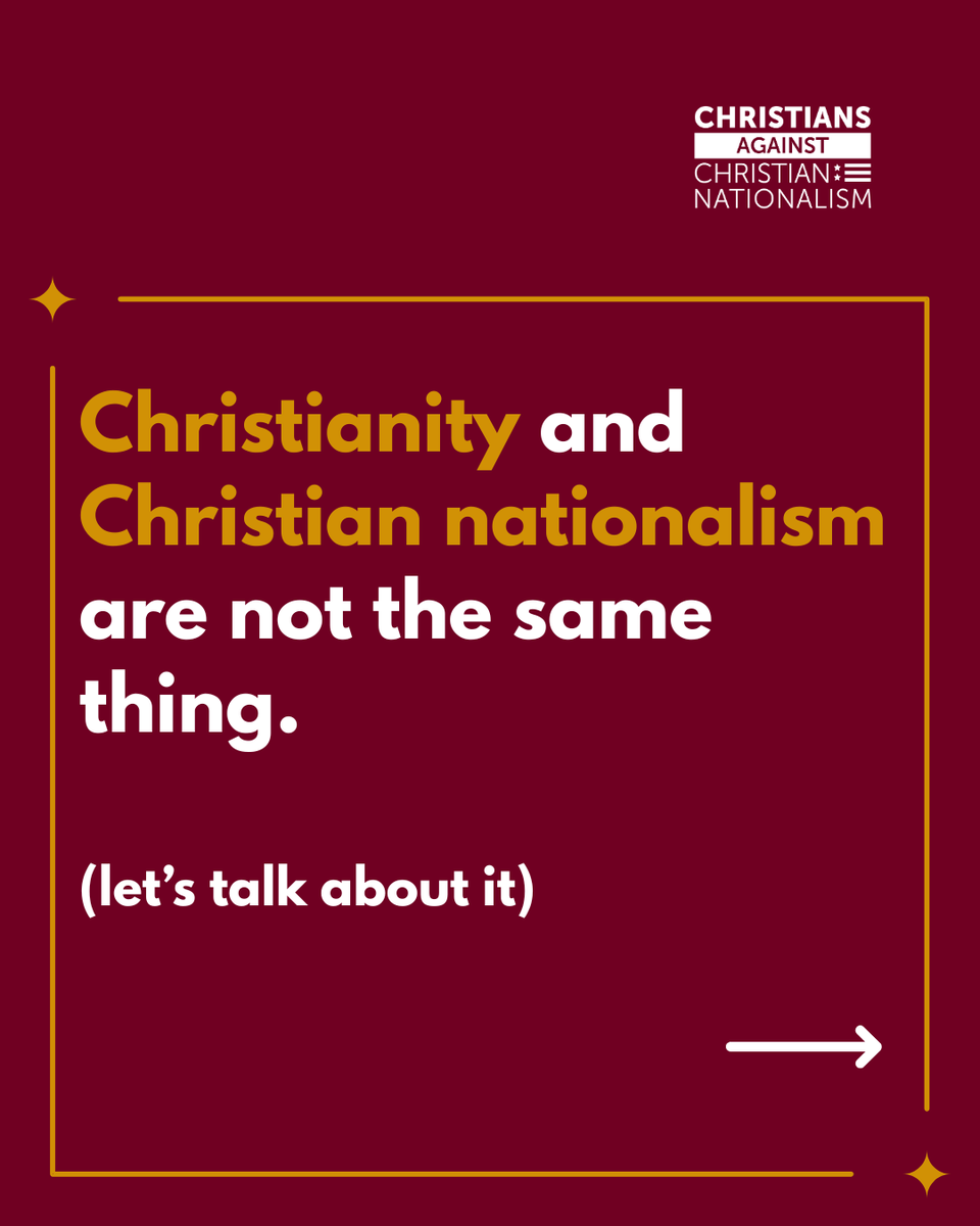 CACNationalism's tweet photo. Christian nationalism is about power and control.

Christianity is about love, humility, and following Jesus.

They are not the same. Confusing them harms our faith, threatens religious liberty, and diminishes our democracy. https://t.co/9tjq0kzfTh