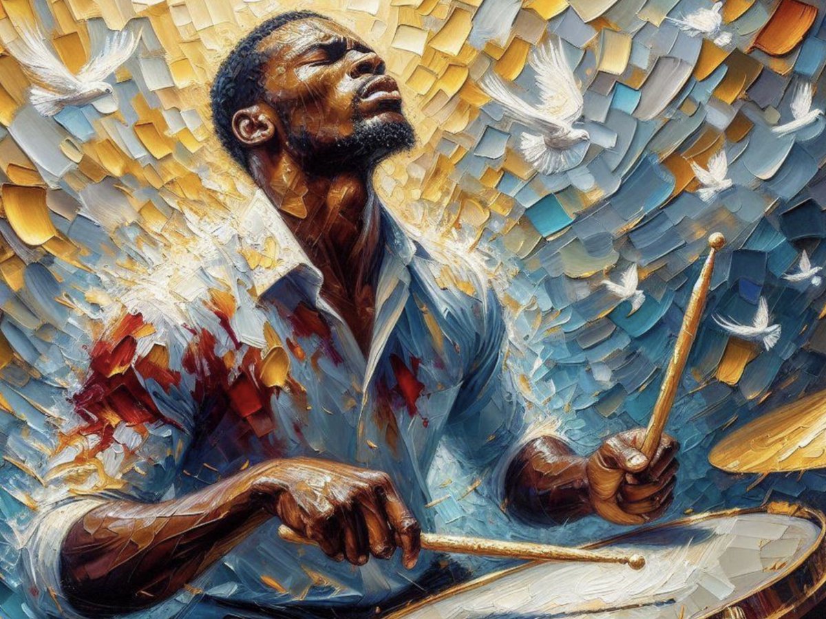 tblend3's tweet photo. The Pop
flack of flying
sorrow sleeved drumsticks
Circumspect street intimacy
Nerve problems grimace
relief flagpole,scoffed
by sun blocked crowd
Thin abstract mannequin
people tear painted posters
#Thrums,drums low paradiddles
Iconic in youth
free surrealist thought

#vss365 https://t.co/AMD0BTHtgt