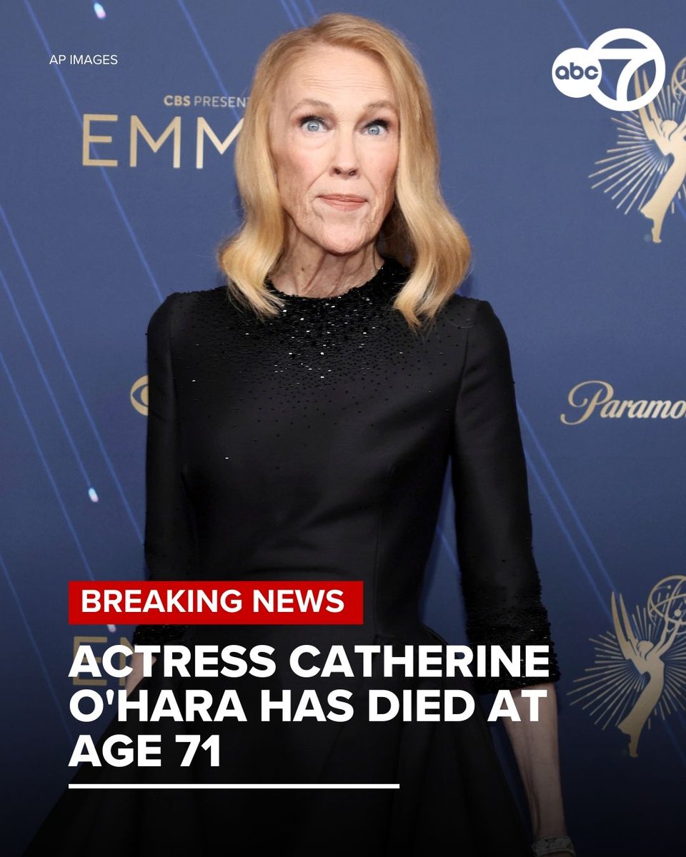 abc7newsbayarea's tweet image. #BREAKING: Actress Catherine O'Hara has died at 71. The Emmy Award winner was known best for her roles in beloved shows and films like "Schitt's Creek," "Beetlejuice" and "Home Alone." abc7news.com/18509149/