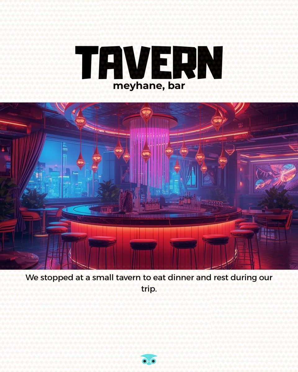 AlwaysEnglsh's tweet photo. “Tavern/ˈtæv.ərn/: a place to eat, drink, and relax with friends.
📌 Meaning: meyhane, bar”

#tavern #englishword #englishvocabulary #learnenglish
#englishlearning #wordoftheday #vocabularybuilding
#englishpractice #dailyenglish #learnenglishonline
#englishmeaning #englishstudy https://t.co/lr24fvqCuv