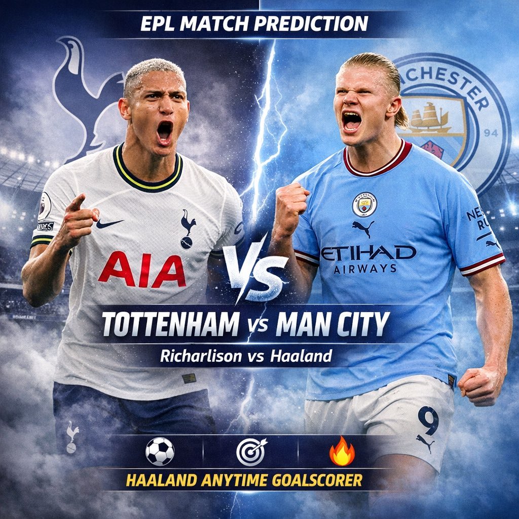 Predict the Tottenham vs Man City result correctly and be 1 of the 2 winners to grab ₦5k each 💰

⏰ Entries close before kick-off
🚨 Make sure your account isn’t shadow-banned
🔁 RT to enter

#EPL #ManCity #Tottenham
