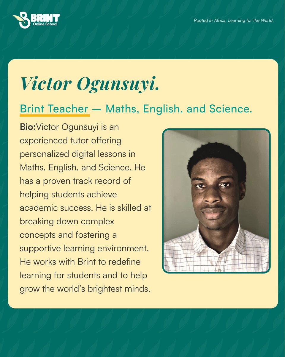 brintglobal's tweet image. Meet some of our Brint tutors 

At BRINT, teachers work closely with children to build confidence, clarity, and consistency in learning.

Send us a DM with “brint.”

#brint #brintng #learningpartnership #childidentity #learningwithcare