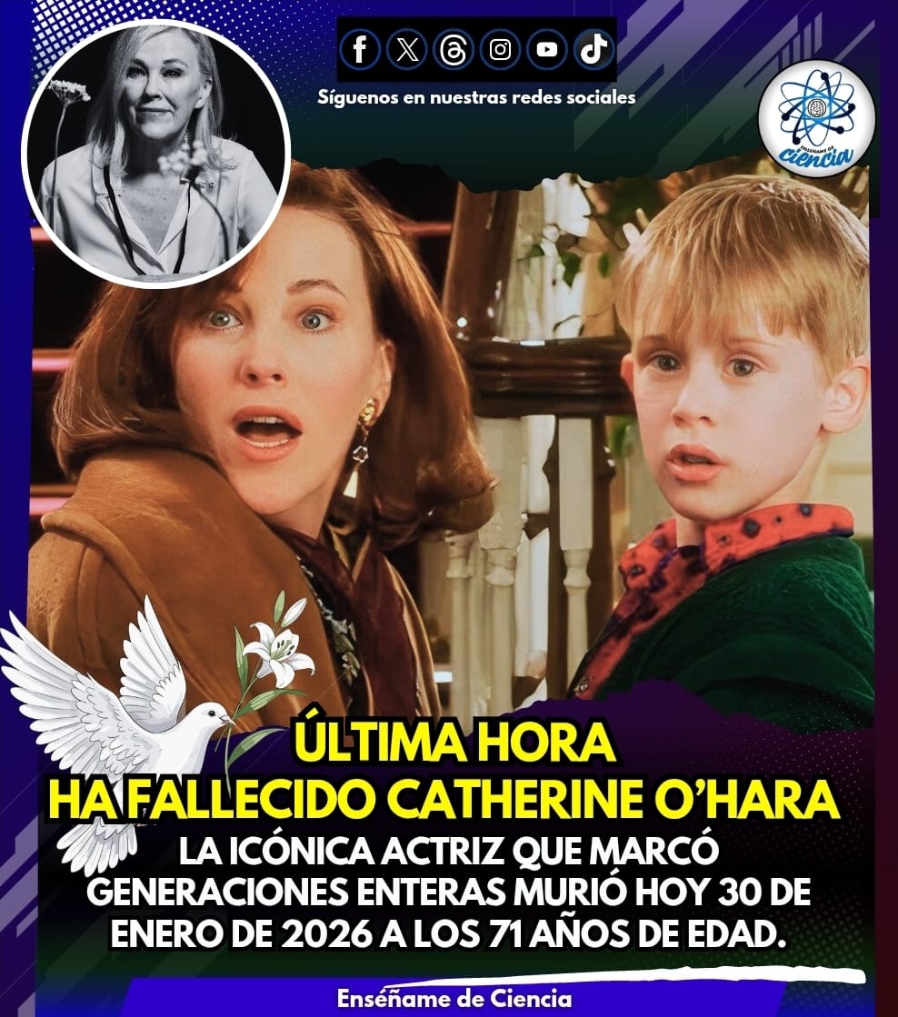 📰🚨 La icónica actriz que marcó generaciones enteras murió hoy 30 de enero de 2026 a los 71 años de edad.
Catherine O’Hara será recordada para siempre como la inolvidable mamá de Kevin en Mi Pobre Angelito y como la extravagante e irrepetible Moira Rose en Schitt’s Creek.

🎬 Su
