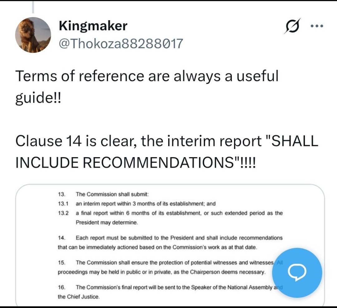 <a href="/MashaRostovv/">Masha Rostova</a> <a href="/misumuzi_4/">Siyakhula</a> <a href="/Radio702/">702</a> Vincent is lying!! Madlanga Commission has an obligation to make ACTIONABLE RECOMMENDATIONS!
Clause 14
Vincent is lying!
There's no way Madlanga would have made a finding against Mchunu WITHOUT recommending what must happen!