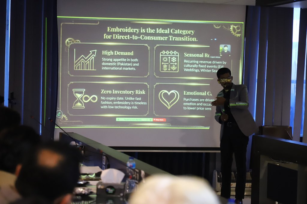 aqeelmarketer's tweet photo. 🚀 Running a factory but still not selling online?

Great session at FCCI – Faisalabad Chamber of Commerce &amp; Industries with embroidered sector factory owners on E-commerce from Start. We discussed moving from manufacturer to brand owner and why going digital is now essential. https://t.co/Pq8olN9v9y