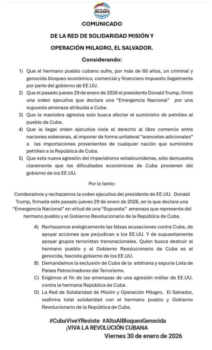 Ante el recrudecimiento del bloqueo criminal contra #CUBA