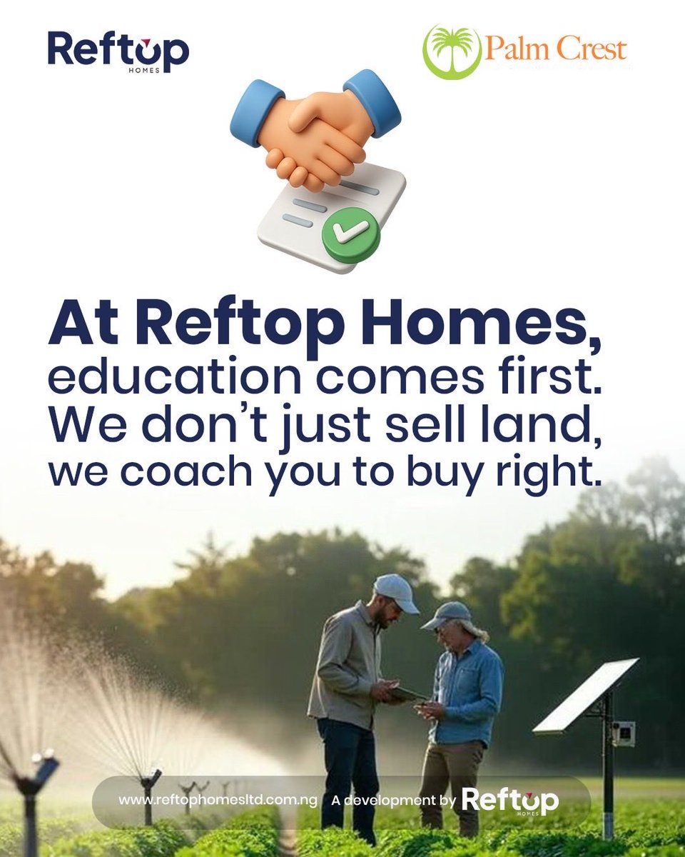 reftopglobal's tweet photo. Comment “DOCS” and we’ll share the full buyer document checklist with you.
#reftophomes #realestatenigeria #landdocumentation #propertytips #smartinvesting #agroinvestment https://t.co/RlDQtxJ087