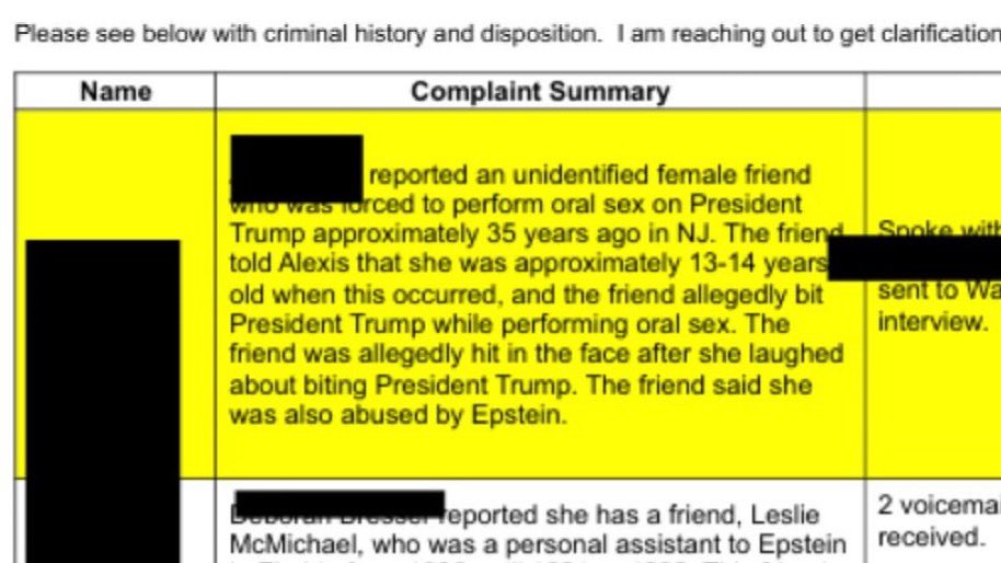 A 13-14 year old girl was forced to perform oral sex on trump. 

Lock him up and throw away the keys.