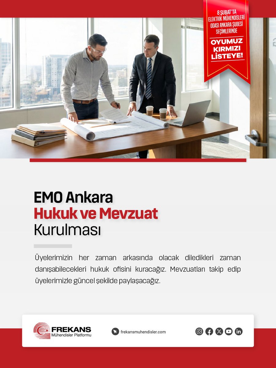 frekansmuhendis's tweet photo. 🗳️8 Şubat’a Hazırız: EMO Ankara İçin Güçlü Projeler!

EMO Ankara Şubesi olarak, üyelerimizin mesleki yetkinliğini güçlendiren, dayanışmayı büyüten ve sektörde söz sahibi olmasını sağlayan somut ve kapsamlı projeleri hayata geçiriyoruz.

📌Oyumuz Kırmızı Listeye!

#EMOAnkara #ElektrikMühendisliği #MühendislikGeleceği #Dayanışma #ElektrikElektronik