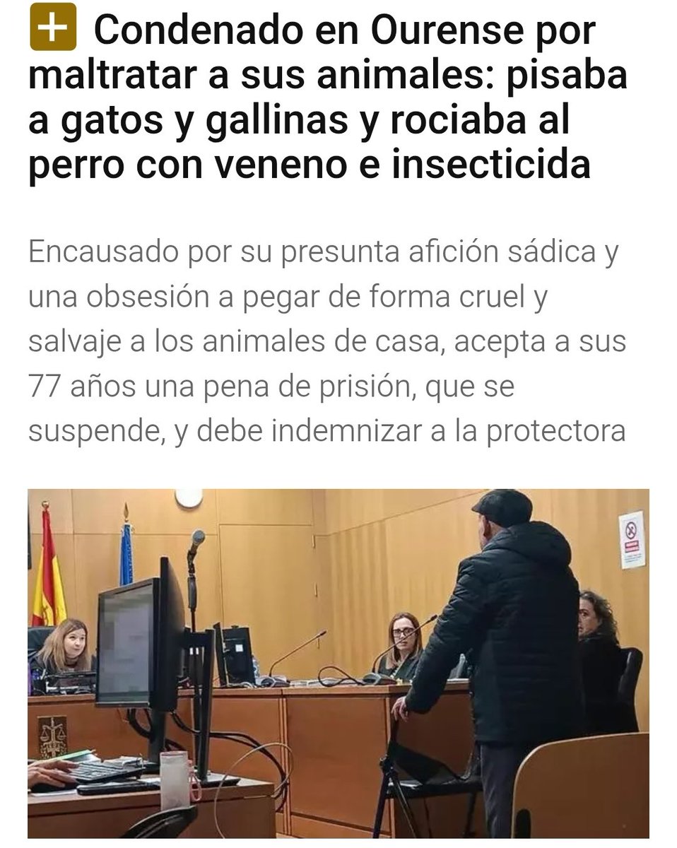 Menudo trozo de mierda el paisano.

Y el sadismo se pena con 8 mesecitos (pena suspendida)

📰 farodevigo.es/ourense/2026/0…