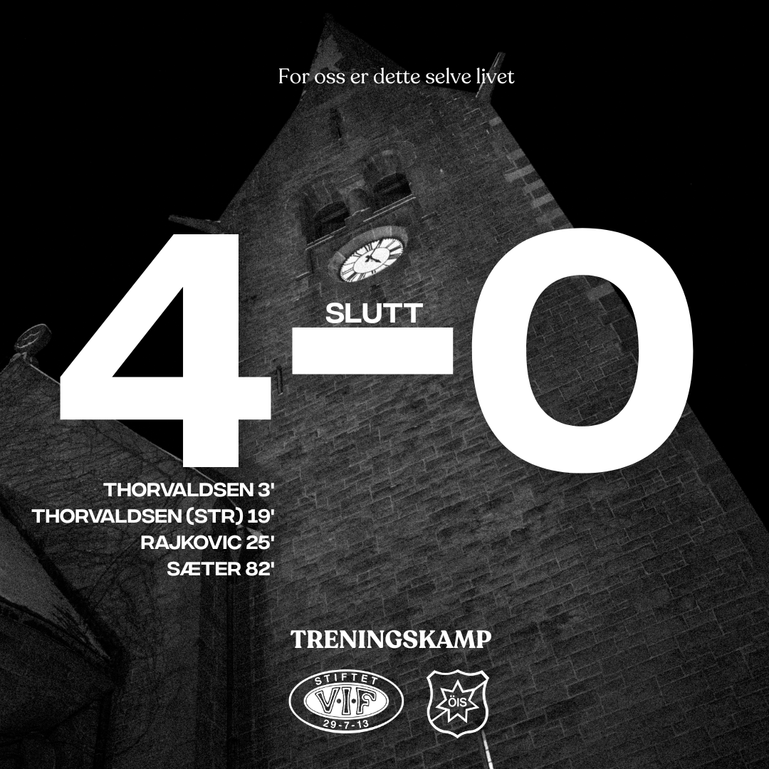 Det ender 4-0 i Vallhall Arena etter en godt gjennomført treningskamp av våre gutter 🤝🏼💙