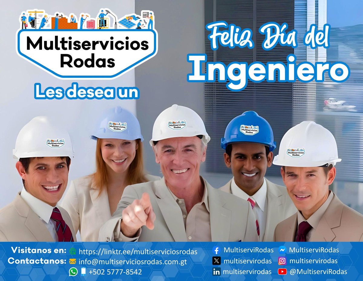 MultiserviRodas's tweet photo. @MultiserviRodas les deseamos un Feliz Día del Ingeniero ⚡️⚙️💡🔌🛠📋‍🏭👨🏻‍🏭👩🏼‍🏭👷🏻‍♂️👷🏻‍♀️👨🏻‍🔧👩🏻‍🔧

Síguenos en Nuestras Redes Sociales 🤳🏻📱: https://t.co/VcHNmfFVhe

@yeovany_rodas

#MultiserviciosRodas #DíaDelIngeniero #Ingeniería #IngenieríaEléctrica #IngenieríaCivil #IngenieríaIndustrial https://t.co/yntTPXWX5d