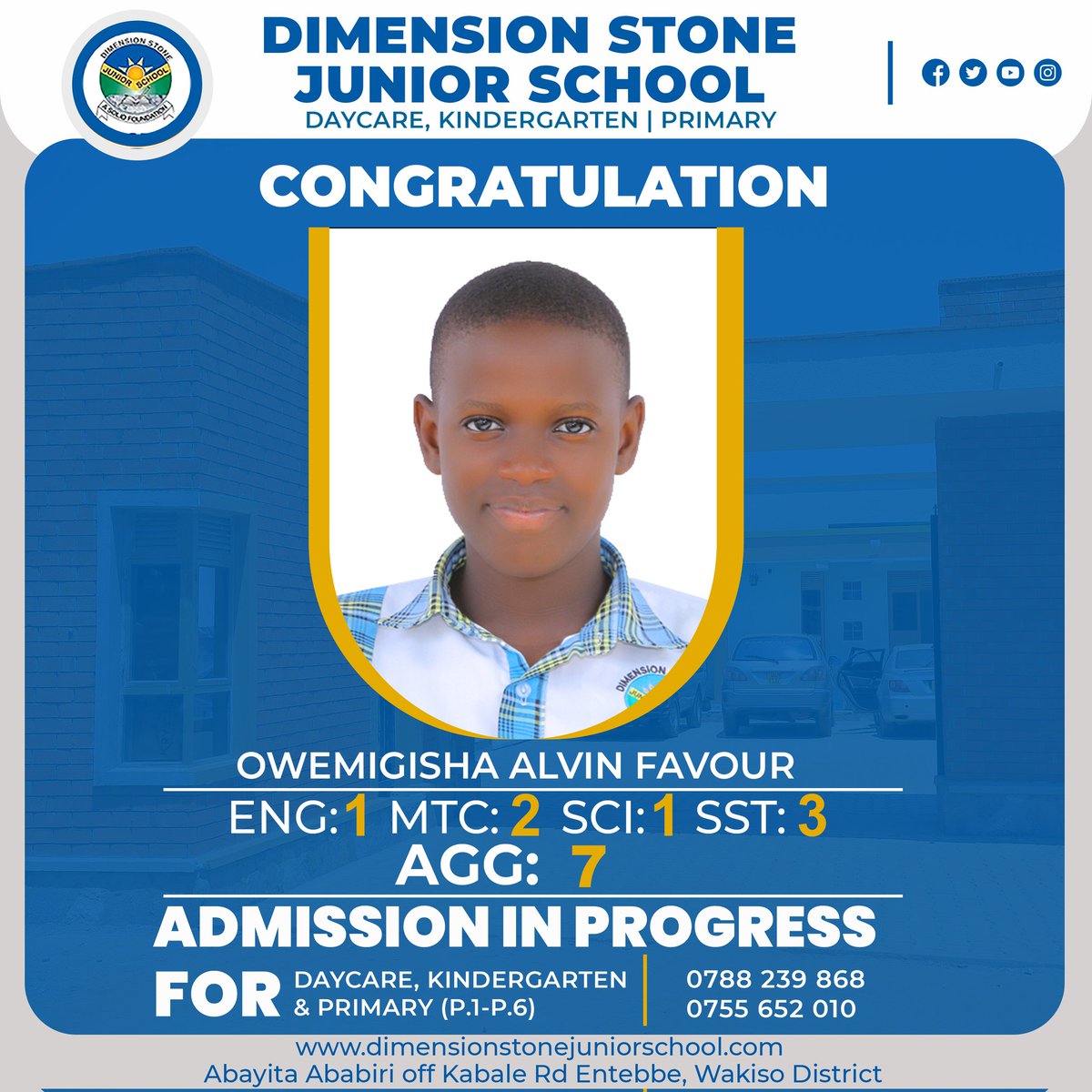 DSJrSchool's tweet photo. #PLE2025 congratulations to our Candidates. We are ready for your child's education https://t.co/f9QxKKDm9e