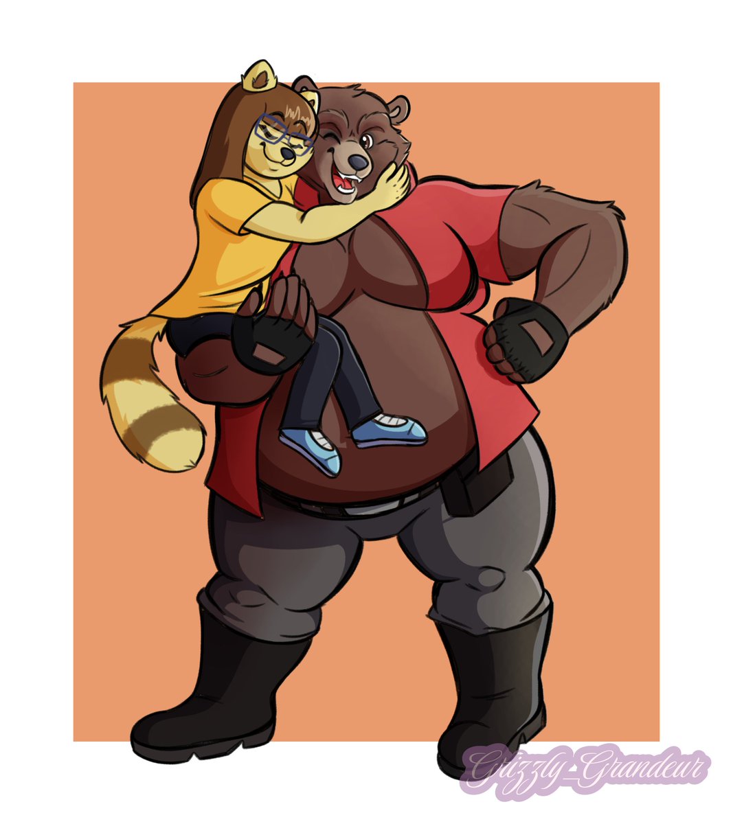 Gr1zzlyGr4ndeur's tweet photo. Art trade with @strangetransgal 🐻🦝
#GGArt #TeamFortress2 https://t.co/JnOSENDZ0j