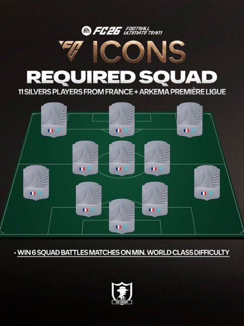 🚨Squad Battles’taki Tokenler en hızlı nasıl alınır?  

• 11 Brezilyalı 6 Maç kazan (İlk Sahivi)
• 11 Fransız Gümüş D1 Arkema Oyuncusu varken 6 Maç kazan

Bu şekilde 30 Maçlık görevi 12 Maçta tamamlayabilirsiniz!