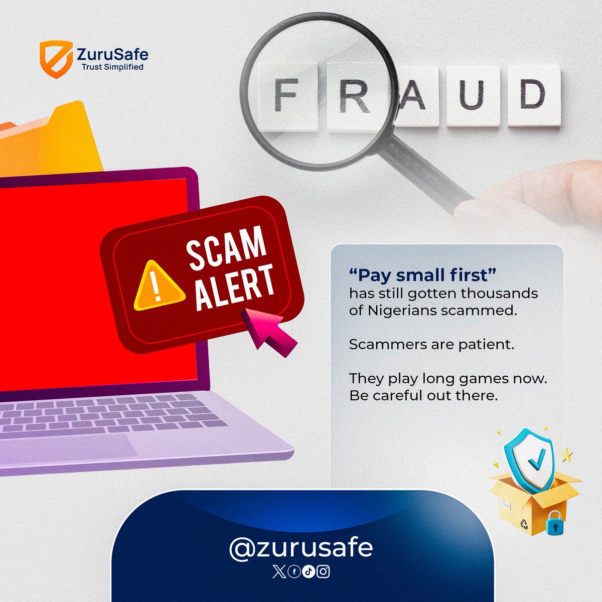 zurusafe's tweet photo. Don't let the fear of being blocked stop you from enjoying safe commerce. It's time to play it smart and keep your hard-earned money where it belongs, with you, until the value is delivered.
#SafeCommerce #NigeriaBusiness #ZuruSafe #ShopSmart #OnlineShoppingNigeria #NoMoreScams https://t.co/2uKE0PaAQq
