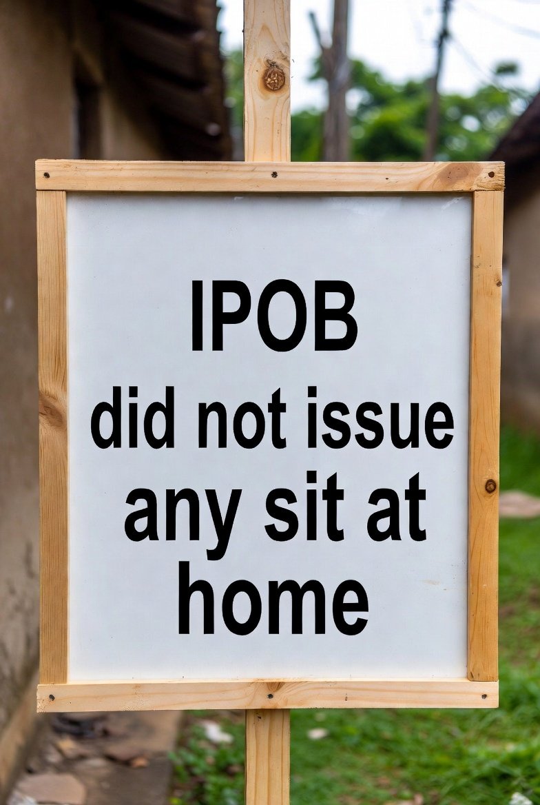 IPOB DID NOT ISSUE ANY SIT AT HOME DIRECTIVES 

This so called sit-at-home' is another psychological ploy to set IPOB up don’t be deceived. On that day, they plan to murder innocent people and then accuse IPOB of enforcing the sit-at-home, that is the main reason of dragging IPOB