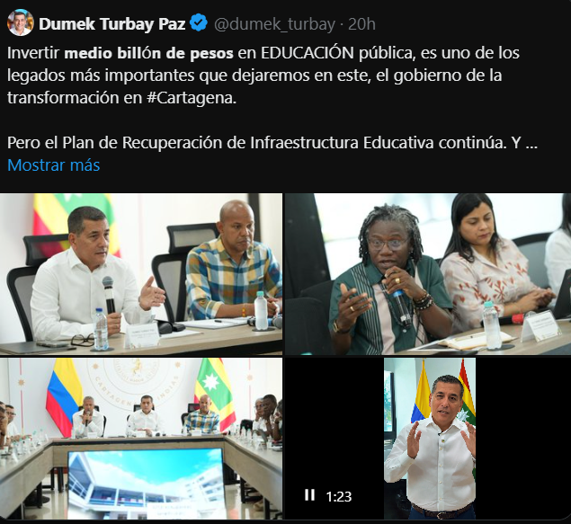 No hay transformación educativa mientras el dinero público <a href="/AlcaldiaCTG/">Alcaldía de Cartagena</a> se vaya en fiestas. Educar a nuestros ciudadanos en pensamiento crítico, innovación, bilingüismo entre otros, sí cambia el futuro de #Cartagena 
<a href="/dumek_turbay/">Dumek Turbay Paz</a> 
<a href="/seceducacionctg/">Secretaría de Educación CTG</a>