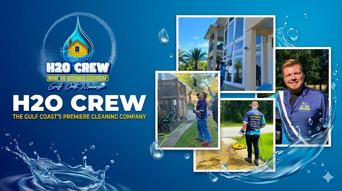 Dirt doesn't stand a chance against the H2O Crew. 💦 We are the Gulf Coast's softwash specialists, ready to restore your home's shine from the driveway to the roof. Let us handle the grime so you don't have to. ✨