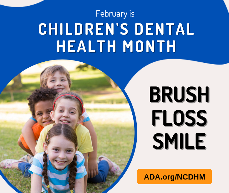 This February, let's promote tooth hygiene!
1. Brush your teeth 2x/day with fluoride toothpaste
2. Clean between your teeth daily
3. Eat healthy foods and limit sugary beverages
4. See your dentist at least twice a year
Visit ada.org/ncdhm for more information!