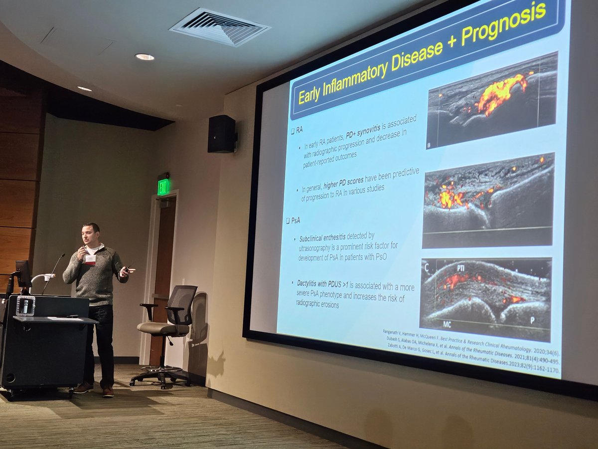USSONAR_Rh's tweet photo. Dr SethVanDerVeer presents on how to optimize Doppler for detecting inflammatory arthritis !
#enthesitis #psoriaticarthritis #RA #ussonar26 #rhmsus https://t.co/RthWAEsEg1