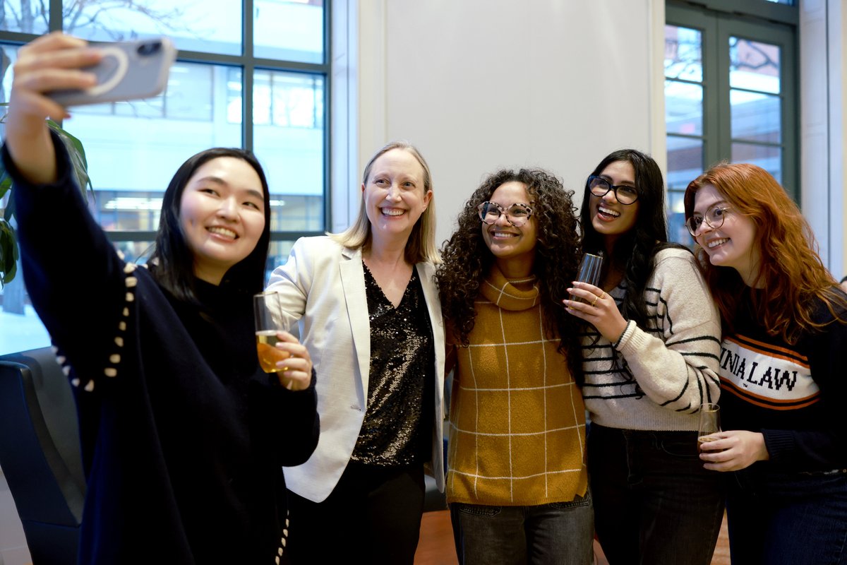 UVALaw's tweet image. The #UVALaw Class of 2027 celebrated being halfway through #lawschool at the Midway Toast on Thursday, with Dean Leslie Kendrick ’06 cheering on 2Ls’ continued success.