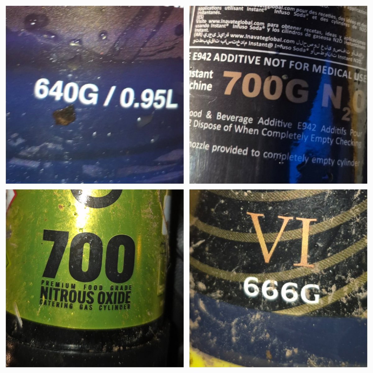 I picked up 7 #noscanisters before work plus 2 others earlier in the week.  Finding a lot of 700g lately as well as the 666g &amp; 640g. I didn't have time to bag the #fastfoodwaste but I did bin the cup on the bench.   All canisters recycled via #cardiffriversgroup ♻️