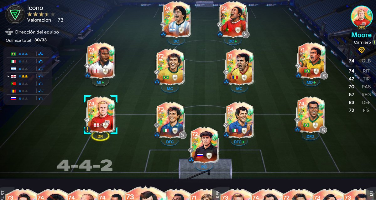 🚨GANA 2 ICONO SWAPS en PARALELO por GANAR 6 PARTIDOS🚨

⏩Plantilla FULL ICONOS PLATA

✅1 SWAP ➡️ GANA 6 Partidos con 11 Platas
✅1 SWAP ➡️ GANA 6 Partidos con 11 Cartas Primer Propietario

🔹Dificultad Clase Mundial