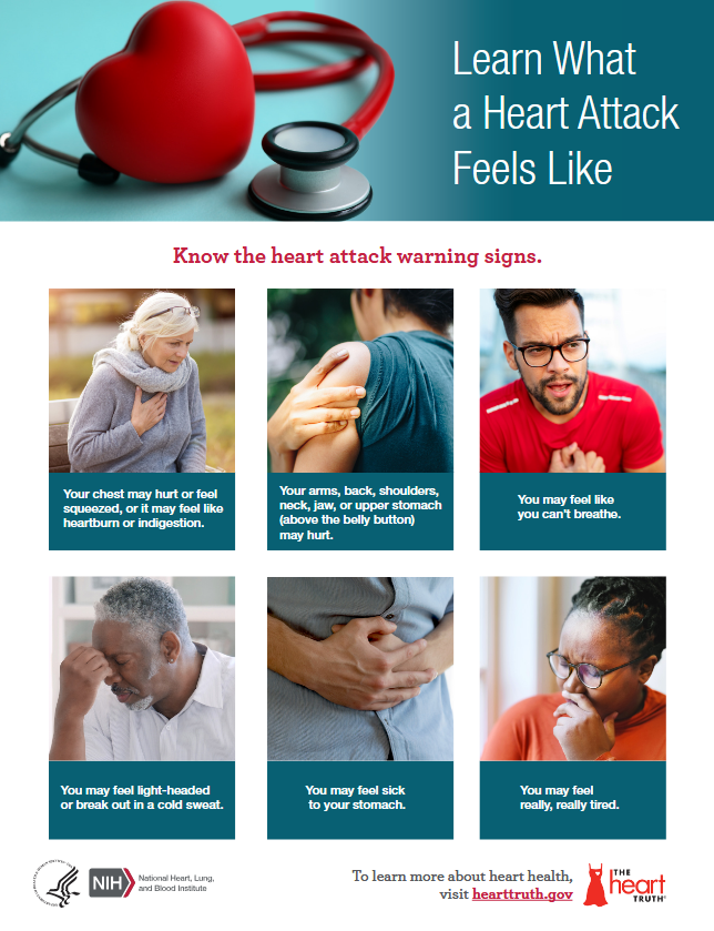 Healthiercole's tweet photo. Not all heart attacks look the same. Symptoms may be sudden and severe but they can also start slowly, be milder, and come and go over several hours. It is important to be aware of symptoms, not ignore them, and get help when needed. Visit https://t.co/hG9lhpWZ8K for more info. https://t.co/Ldmk90M5Ab