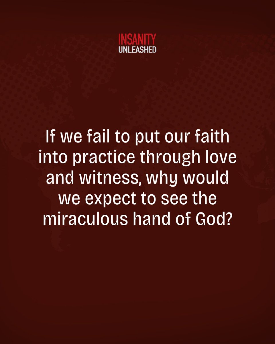 "If we fail to put our faith into practice through love and witness, why would we expect to see the miraculous hand of God?"

👉 Learn more about the Insanity Unleashed series - nikripken.com/insanity-unlea…