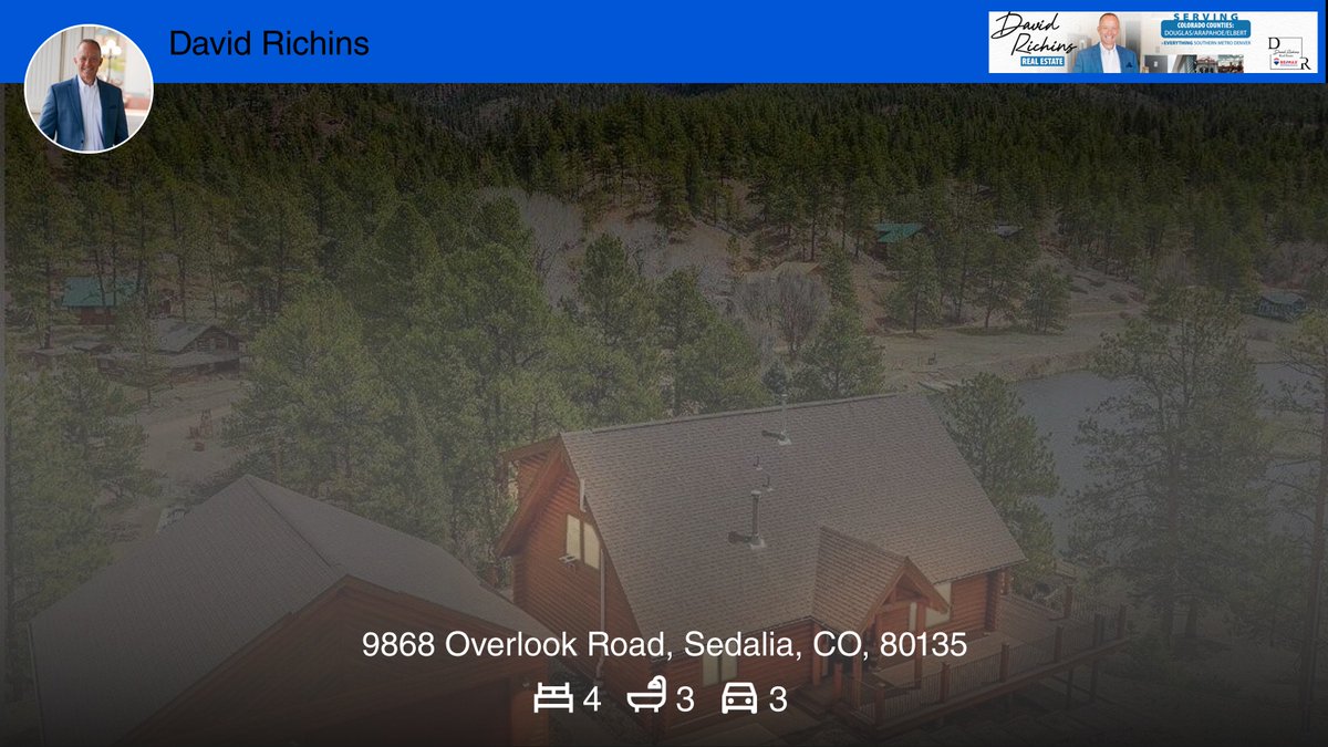 🛌 4 🛀 3 🚘 3
📍 9868 Overlook Road, Sedalia, CO, 80135

My latest listing on RateMyAgent.

rma.reviews/ey8r2evs4bit

...
#ratemyagent #realestate