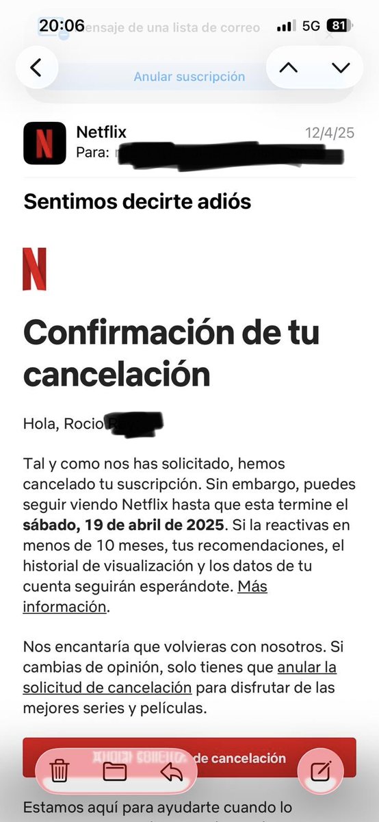 rochisinmas's tweet photo. @NetflixES Esto es para poner reclamación en la @AEPD_es y ante la @consumidores !! Vuestros agentes me toman por tonta y en vez de suavizar mi enfado aún me dicen que cuente los días hábiles que dura el ingreso del abono 😂, supuestamente de 8 a 30 días hábiles ! https://t.co/0YuFrJZfSk