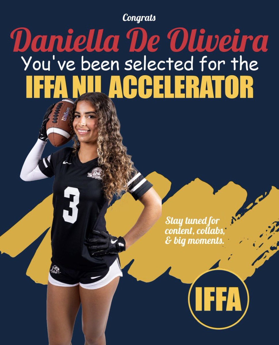 daniflag3's tweet photo. So grateful to be selected to be apart of this program thank you @PlayIFFA #PlayIFFA #IFFA #PlayFlag #FlagFootball #NILAccelerator #WomenInSports #NextGenAthletes #NoBarriersJustFlag https://t.co/rdRE1j15Kc