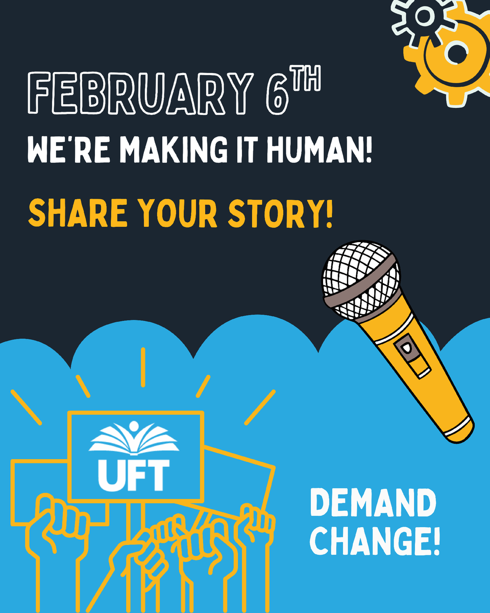 UFT's tweet photo. Our #FixTier6 #MakeItHuman Day is coming up on 2/6. This is our moment to tell Albany our stories and put real faces to the fight for retirement security. Share your photos and videos and tag us so we can share!
Learn more ahead of the Day of Action: https://t.co/Yz0rIZqupX https://t.co/a5ix4mkkXF