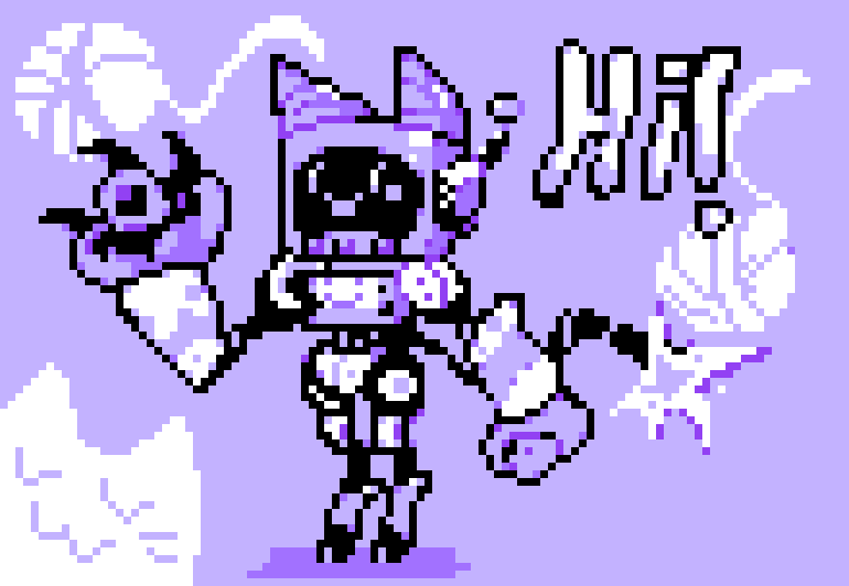 robo kitty pixel art