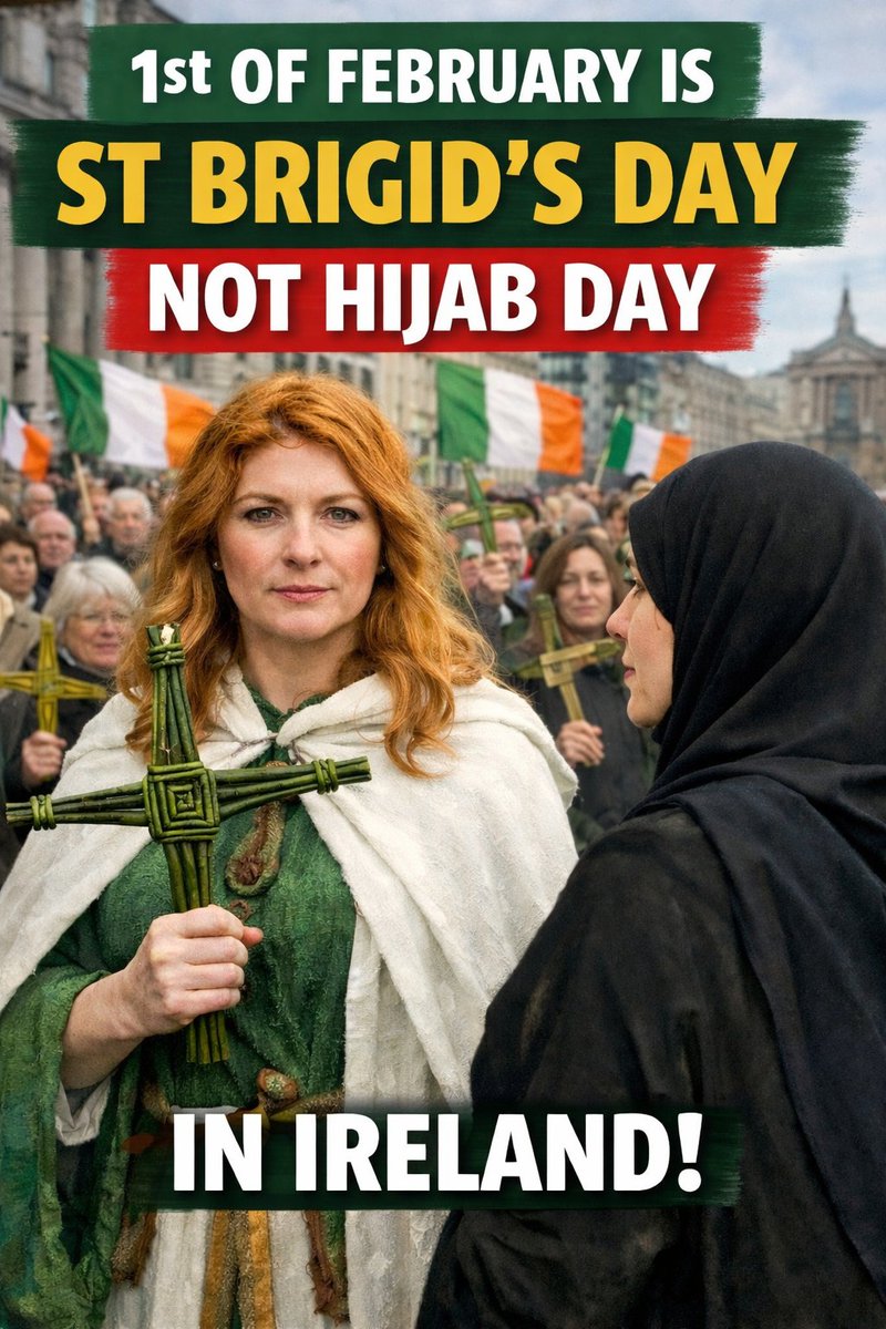 February 1st is St Brigid's Day.

Ireland doesn't need the colonisers telling us what to celebrate, or try to erase our patron Saints day.

This is Irish culture and history and it's not theirs to overwrite.

They all need to go home.