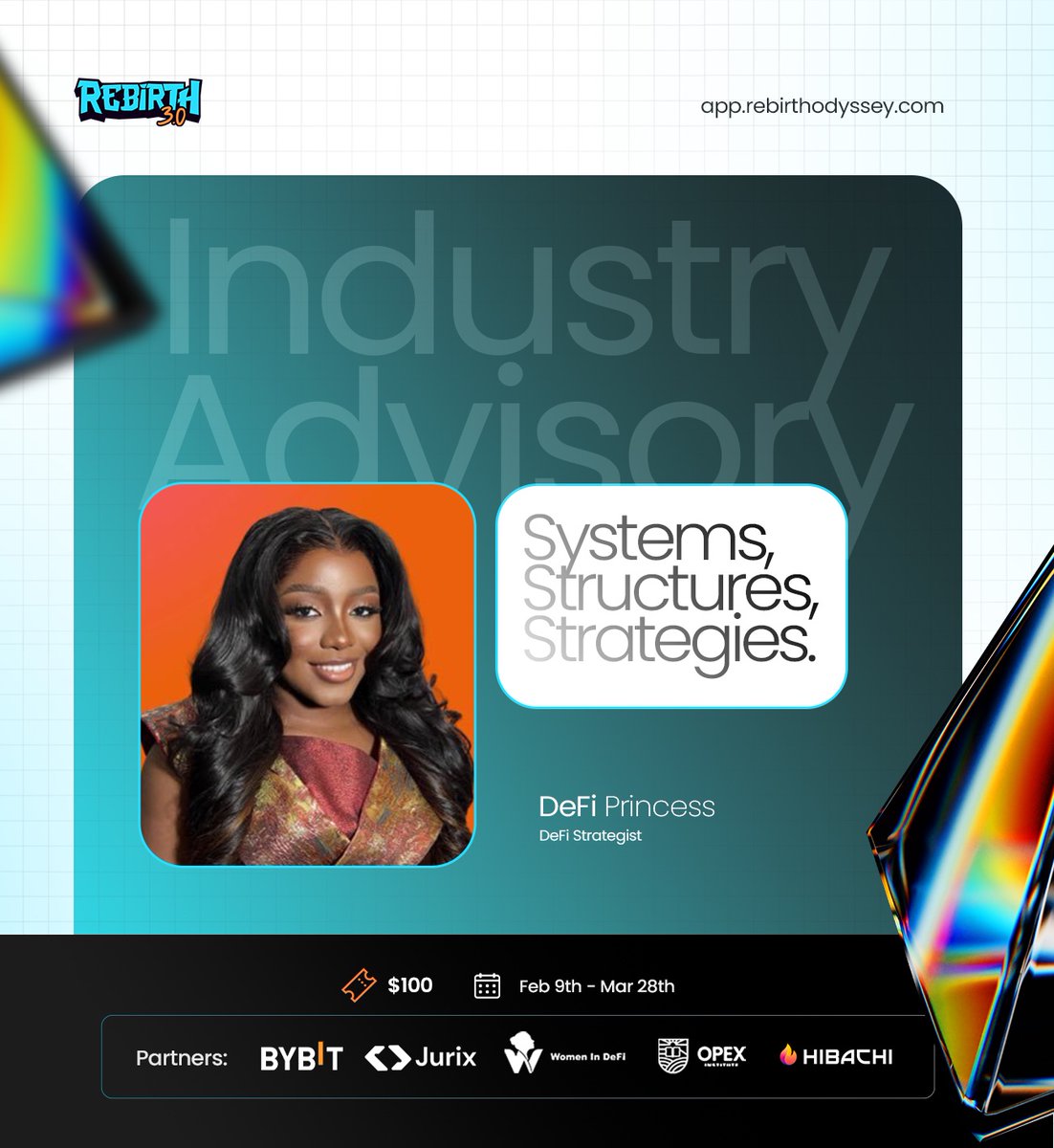 We’re pleased to welcome <a href="/defiprincess/">DeFi Princess 🉑</a> as an Industry Advisor joining us at Rebirth 3.0! 

Defi Princess is a powerhouse who turned $0 into $50K/month in just 8 months and now she’s mentoring thousands to level up as disciplined, profitable traders. 

With her unparalleled