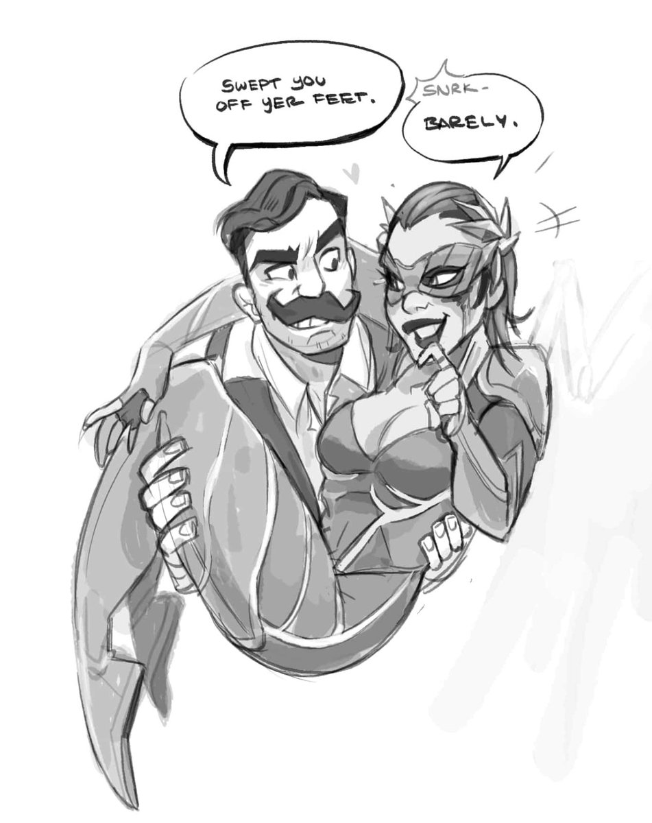 Dudegrossman's tweet photo. Punch-up and Coupe sketch commission
Ain 't they cute #dispatch https://t.co/7y7nc4O9Nr