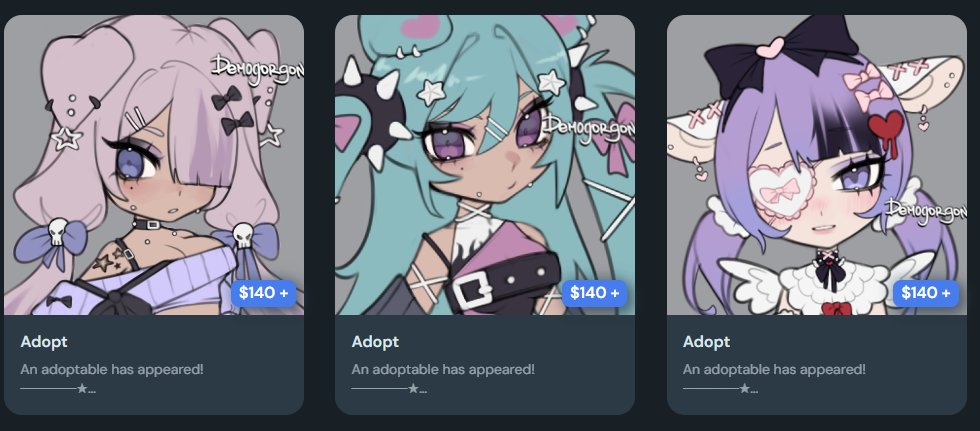 These cutes are still available on my shop :3