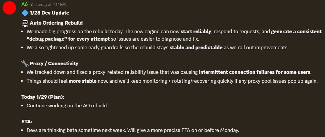 More progress on the Auto Ordering rebuild + some quality of life updates.

We're only picking up the pace!