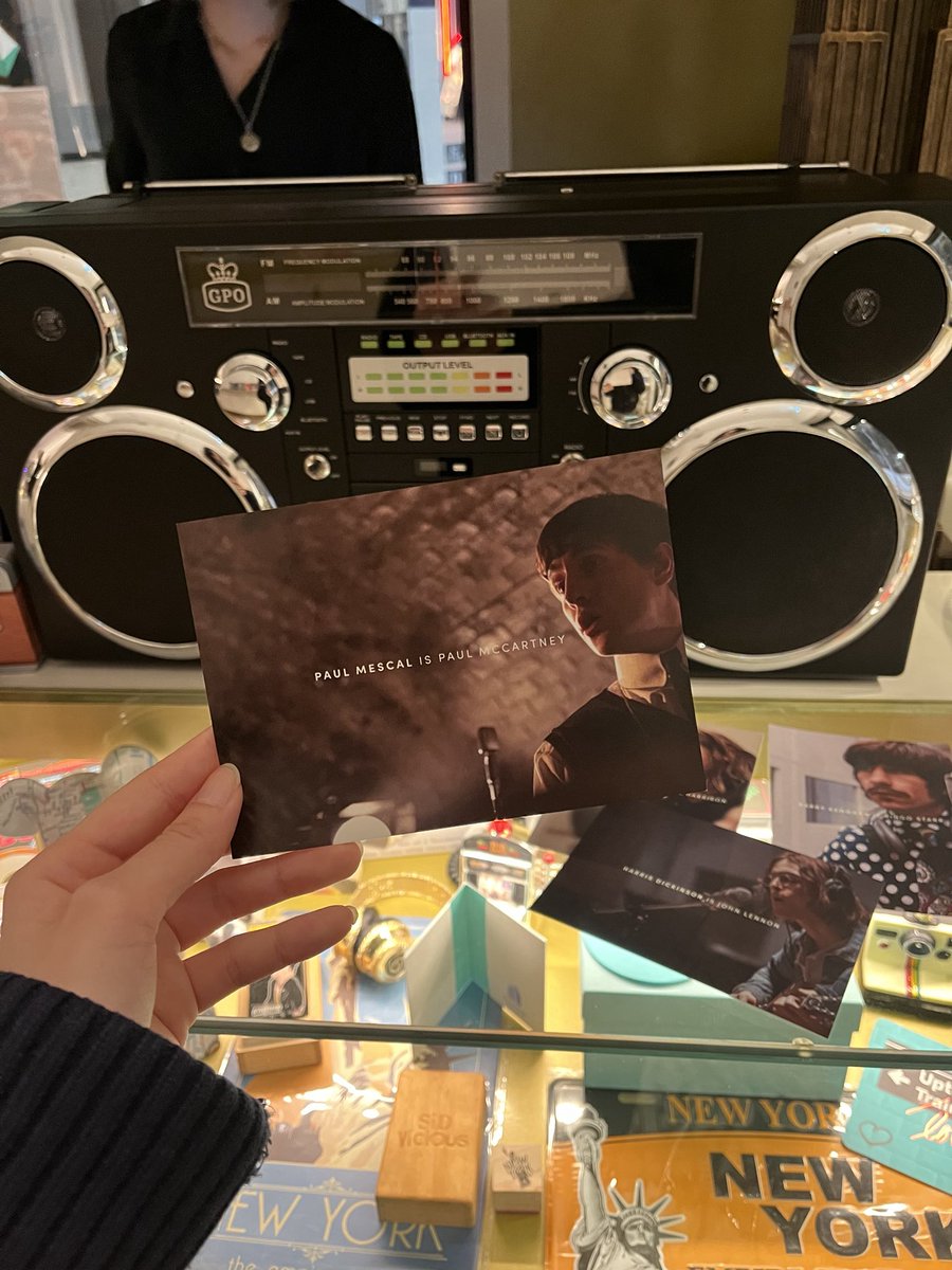 FilmUpdates's tweet image. People keep finding postcards showing the cast of the upcoming BEATLES films. These have been spotted at local record shops in NY, Hamburg, Tokyo and Liverpool.