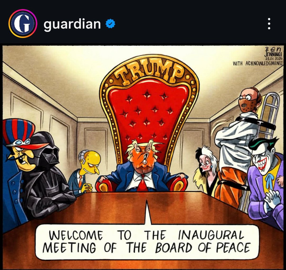 criteriohnd's tweet photo. Genial!! @guardian El consejo de paz de Trump... https://t.co/3Rlsmo4W1c