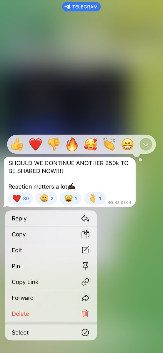 Reaction matters a lot and if you are not on telegram you are missing!!!!

Join now and retweet:  t.me/+kygd2do2l9IwN…