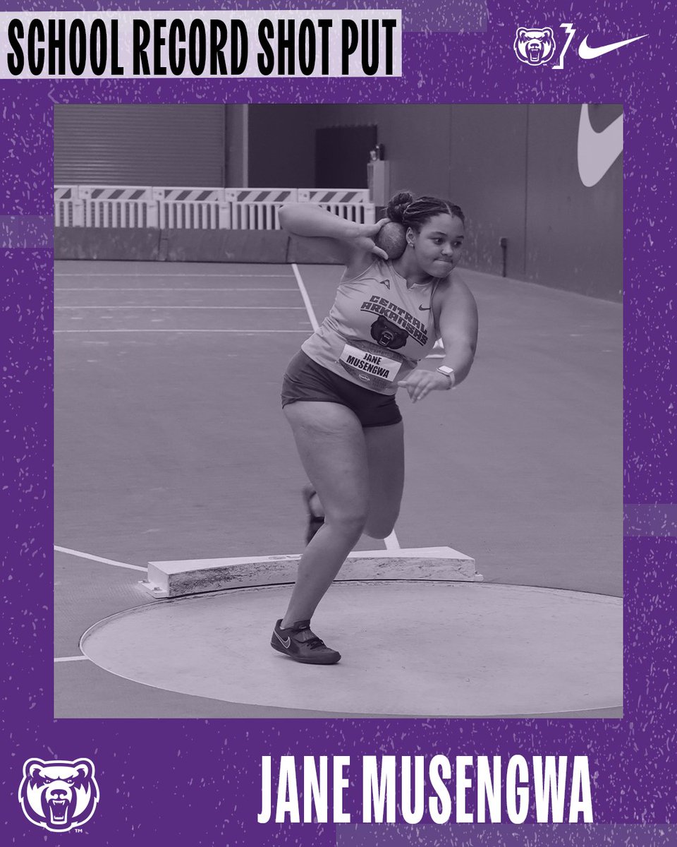 🚨 RECORD BREAKER 🚨

Jane Musengwa continues to dazzle, breaking the indoor school record for women's shot put with a throw of 14.08m!

Serena Degollado finishes 4th with a 13.21m throw.

#BearClawsUp