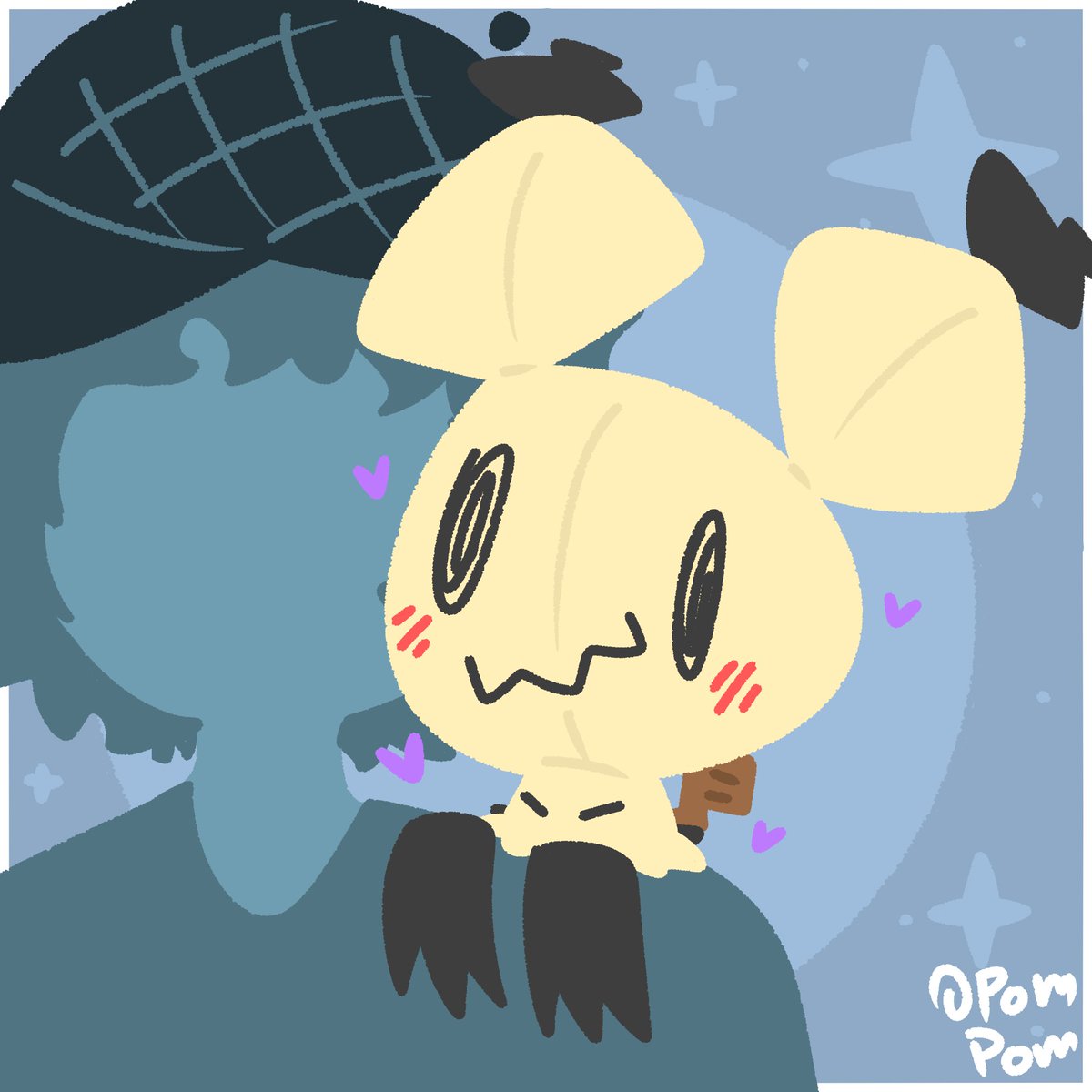 Shoulder ride for Mimikyu! 😆💜 

#fanart #Pokemon #mimikyu