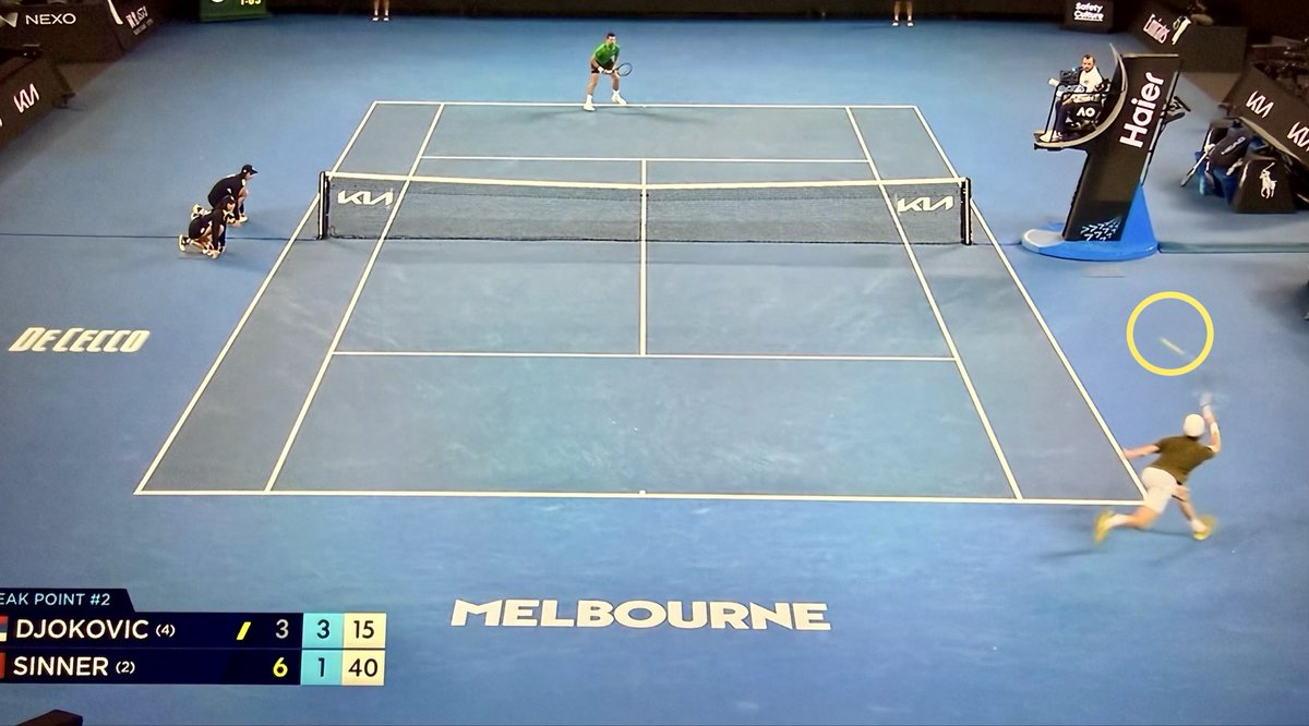 AmyLundyDahl's tweet photo. 🧵 Djokovic saved 16 break points vs Sinner in the AO SF !
How? 
I analyzed each &amp; break it down here.
A few impressions:
🔹HALF of these clutch saves came in Set 5
🔹Official scoring lies, but video does not: Novak’s serve bailed him out big time
🔹Fortune favors the brave👇🧵 https://t.co/JY9DMfi5Iw
