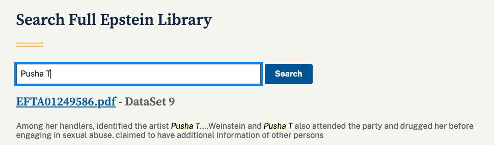 clairosunset's tweet image. pusha t is in the fucking epstein files what the FUCK