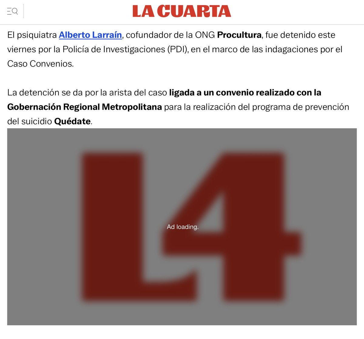 fedoraletelier's tweet image. 🛑Detenido Alberto Larrain, psiquiatra cofundador ONG #ProCultura  #Fundaciones #Convenios caso ligado a Gobernación en Programa de Prevención del Suicidio “QUÉDATE“
 
🛑 El Programa ”Quédate” se refería a la permanencia de miles de mill. en su poder❓
#Orrego #Jackson #Crispi